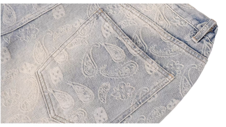 1807 Allover Paisley Washed Denim Jeans | Face 3 Face