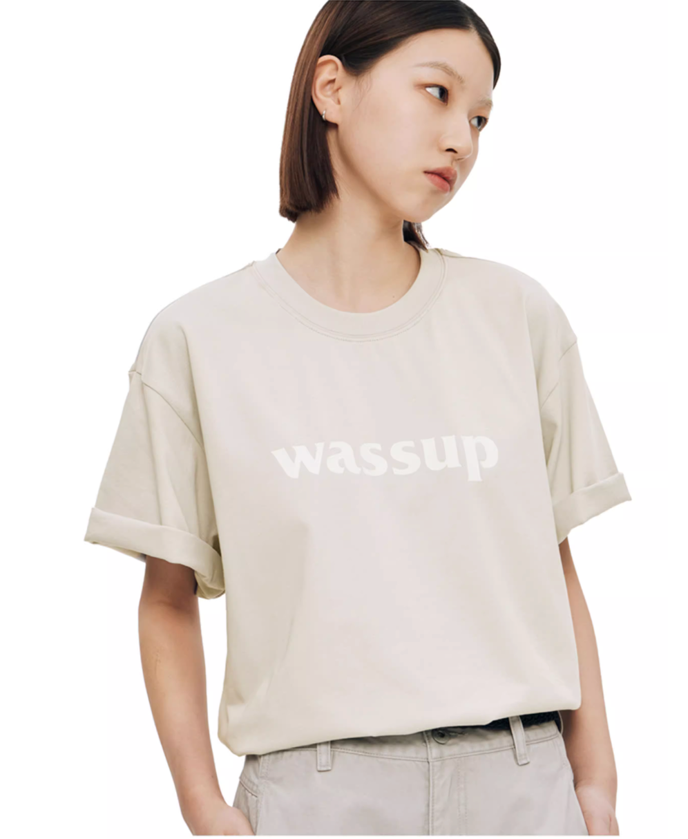 Wassup House Big Logo Print Basic Tee