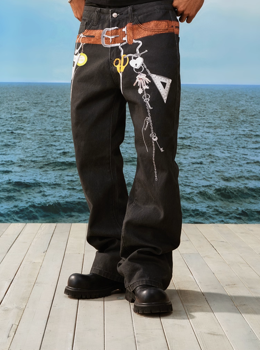 YADcrew Photorealistic Horsehair Belt Print Pants | Face 3 Face