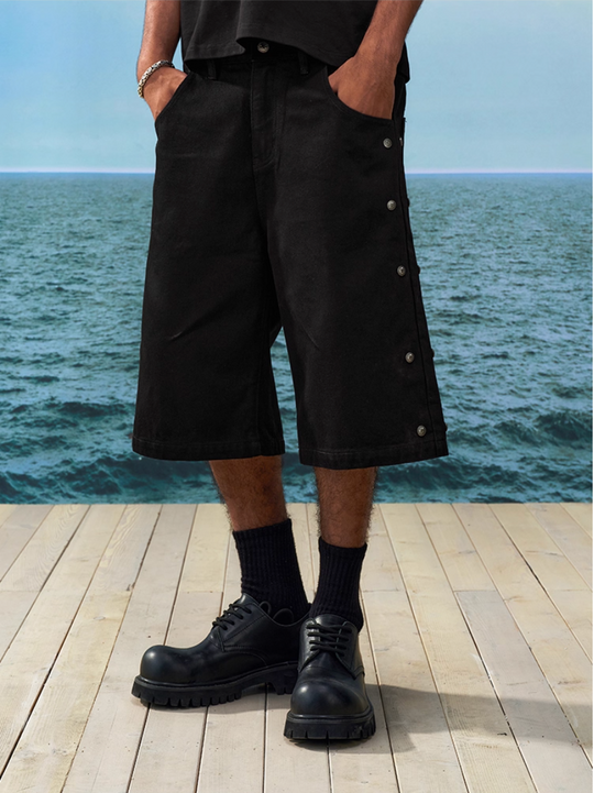 YADcrew Side Stud Denim Shorts | Face 3 Face