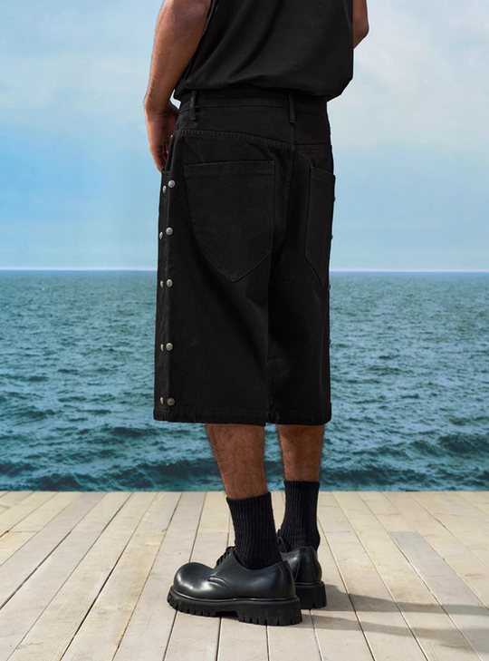 YADcrew Side Stud Denim Shorts | Face 3 Face