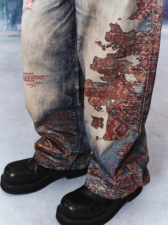 YADcrew Ethnic Photorealistic Print Jeans | Face 3 Face