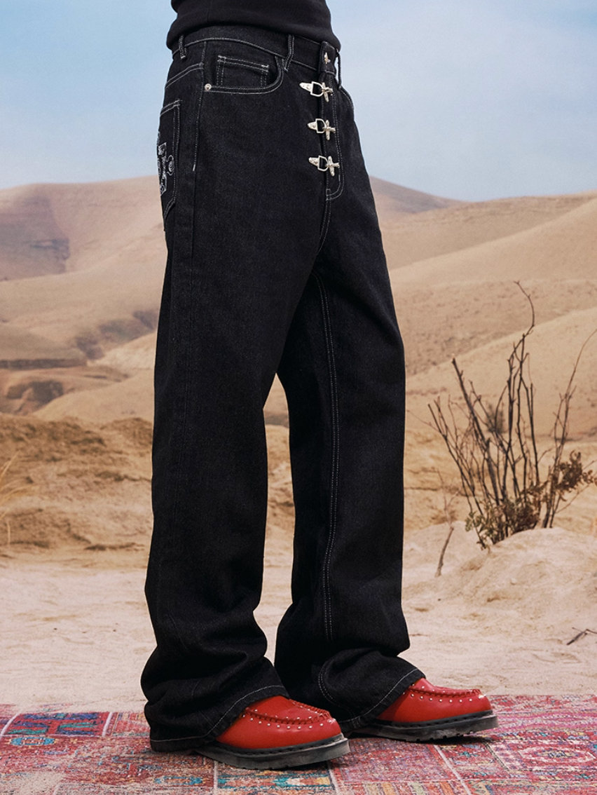 YADcrew Metal Snap Clip Fly Jeans | Face 3 Face