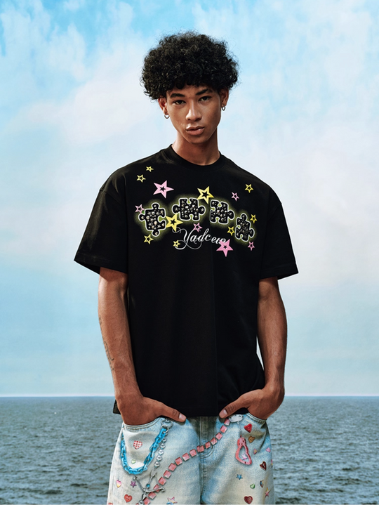 YADcrew Stud Puzzle Star Foam Print Tee | Face 3 Face
