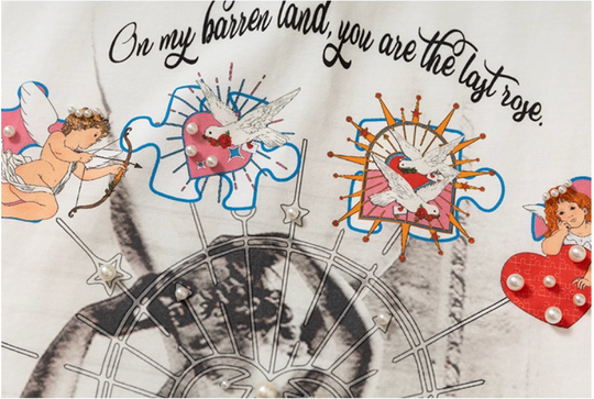 YADcrew Cupid Kiss Pearl Puzzle Graphic Tee | Face 3 Face