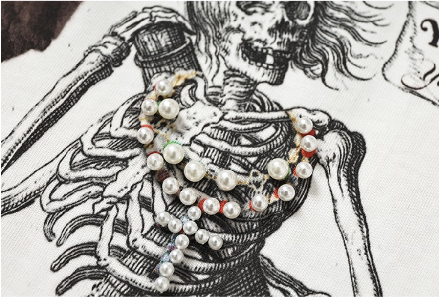 YADcrew Flame Skull Pearl Graphic Tee | Face 3 Face