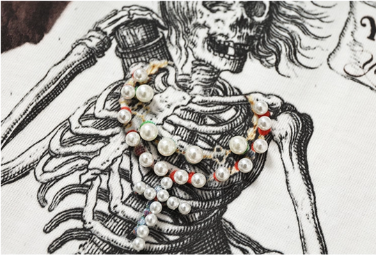 YADcrew Flame Skull Pearl Graphic Tee | Face 3 Face