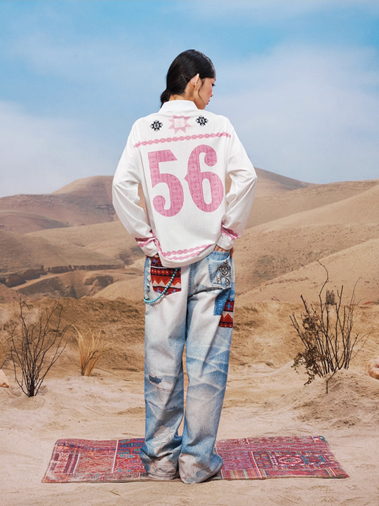 YADcrew Ethnic Pattern Long Sleeve Polo Jersey | Face 3 Face