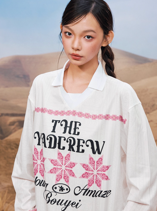 YADcrew Ethnic Pattern Long Sleeve Polo Jersey | Face 3 Face