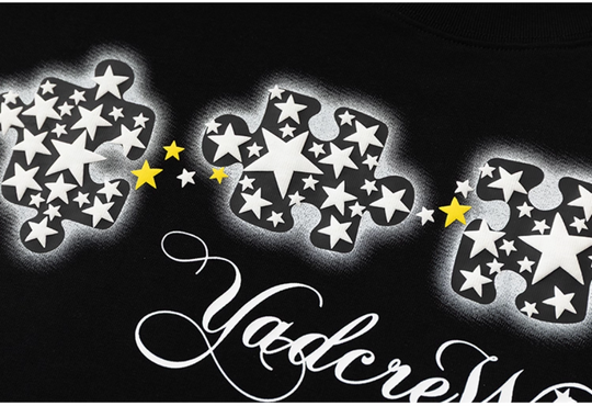 YADcrew Galaxy Star Puzzle Foam Print Long Sleeve Tee | Face 3 Face