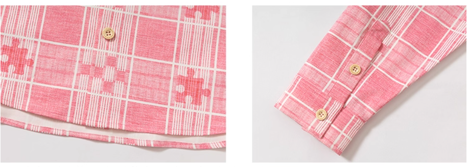 YADcrew Ethnic Pattern Plaid Long Sleeve Shirt | Face 3 Face