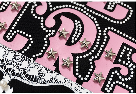 YADcrew Star Studs Logo Print Hoodie | Face 3 Face