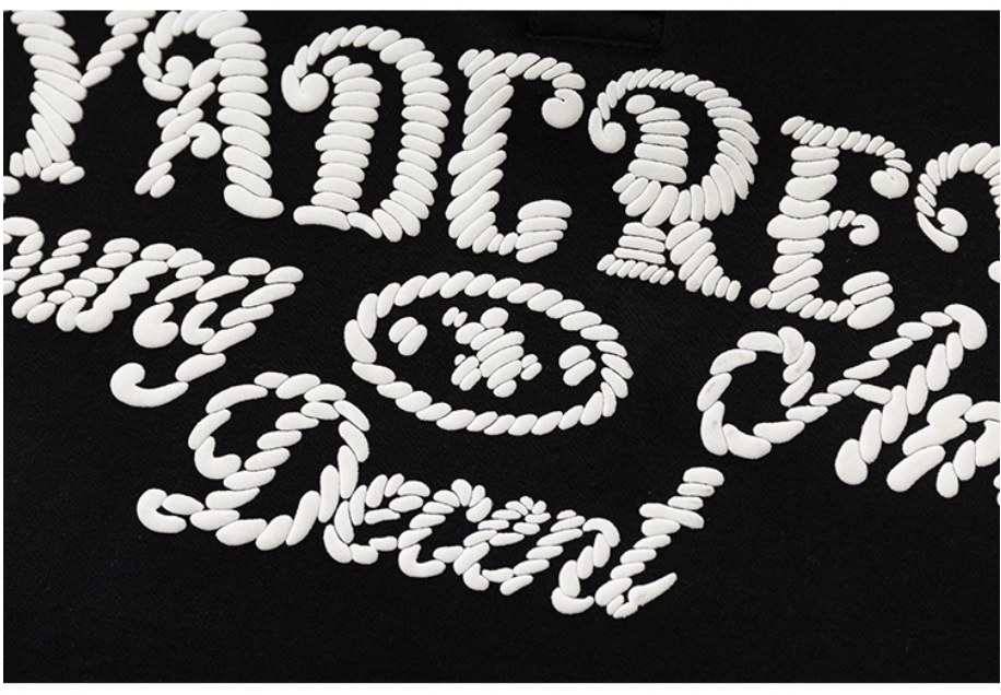 YADcrew Rope Knot Foam Print Embroidered Polo Sweatshirt | Face 3 Face