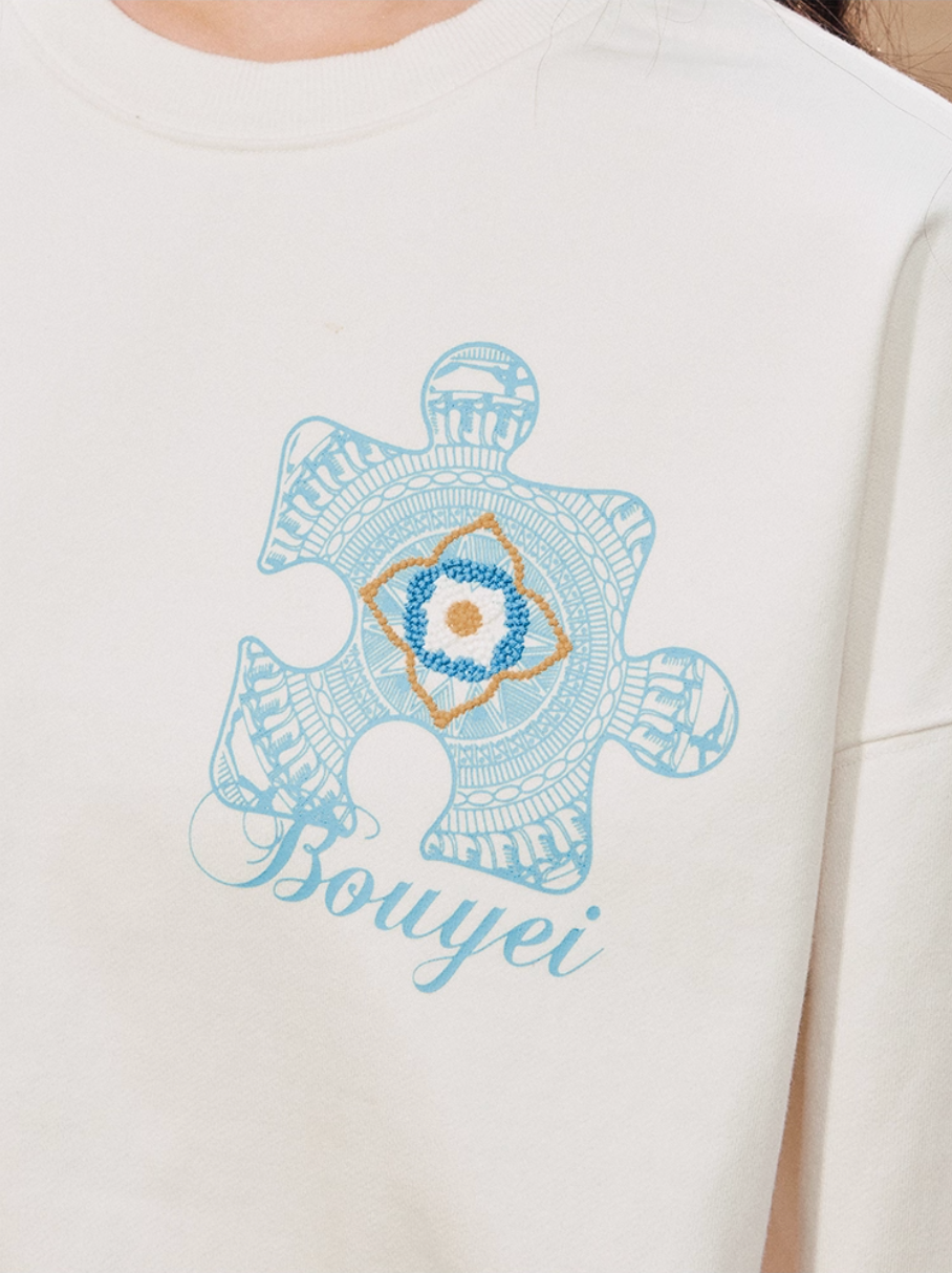 YADcrew Ethnic Puzzle Pattern Sweatshirt | Face 3 Face