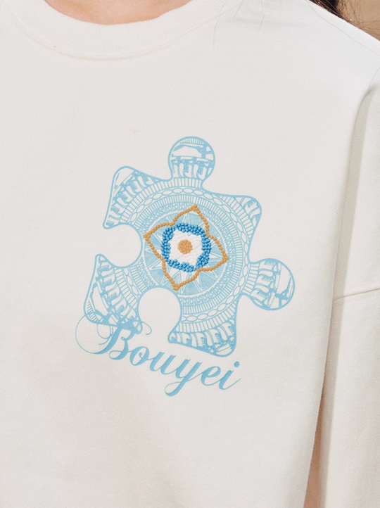 YADcrew Ethnic Puzzle Pattern Sweatshirt | Face 3 Face