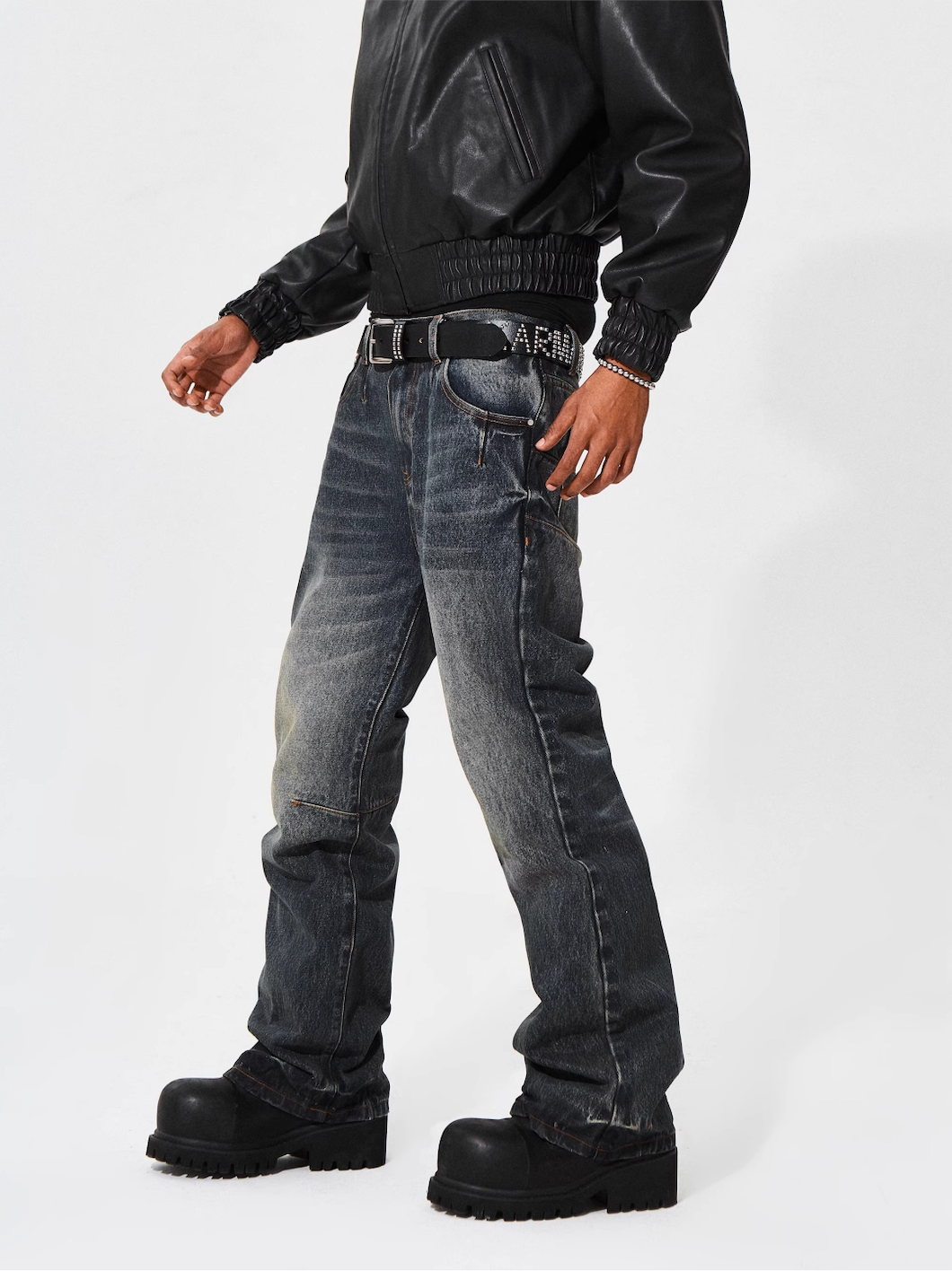 KARMANISTIC 3D Cat Whisker Washed Flared Pants | Face 3 Face