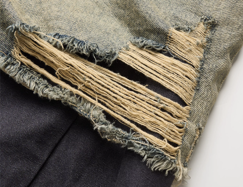 STEEPC Layered Design Washed Distressed Baggy Jeans | Face 3 Face