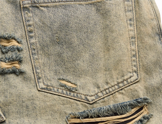 STEEPC Layered Design Washed Distressed Baggy Jeans | Face 3 Face
