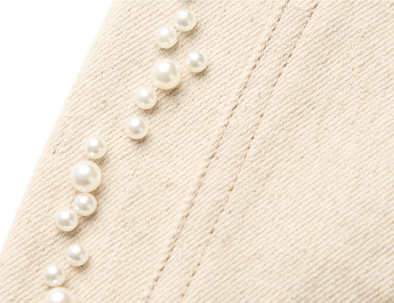 STEEPC Cotton Linen Blend Pearl Baggy Pants | Face 3 Face