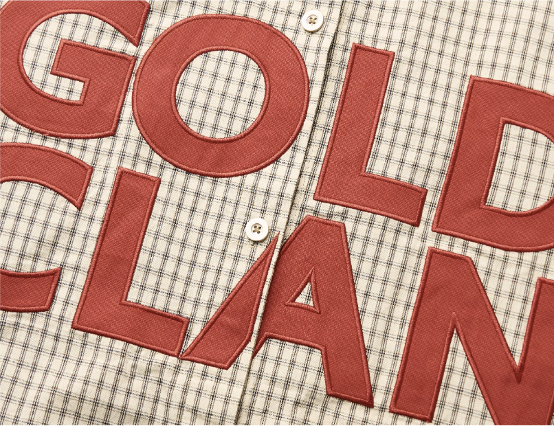 STEEPC Plaid Patch Embroidered Long Sleeve Shirt | Face 3 Face