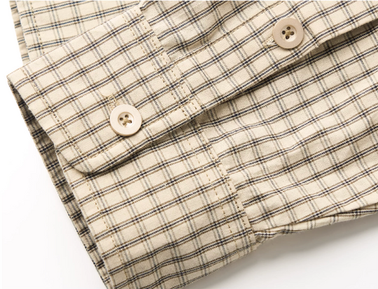 STEEPC Plaid Patch Embroidered Long Sleeve Shirt | Face 3 Face