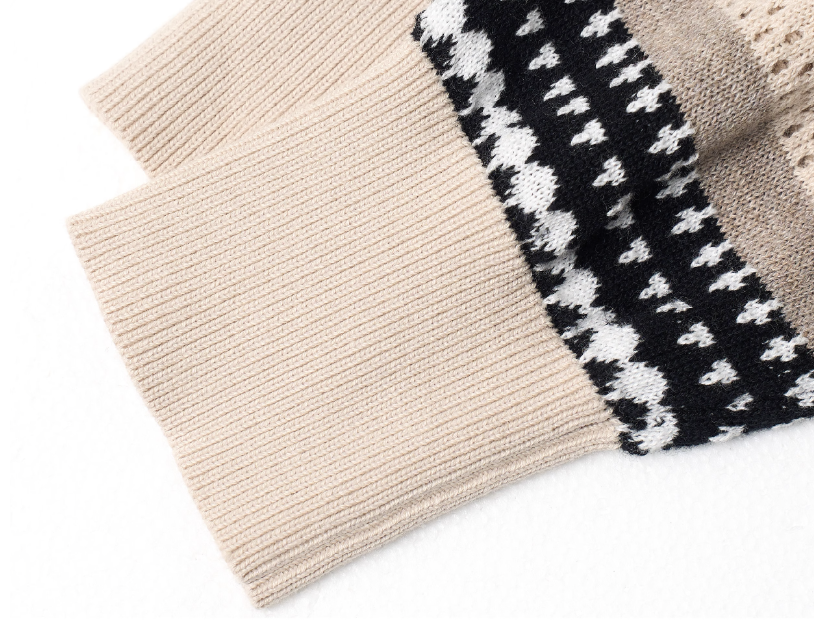 STEEPC Layered Design Knit Striped Long Sleeve Polo | Face 3 Face