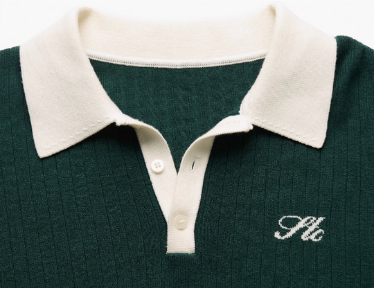 STEEPC Contrast Lapel Polo Knit Sweater | Face 3 Face