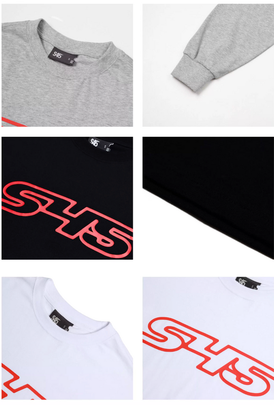S45 Basic Large Logo Print Long Sleeve Tee | Face 3 Face