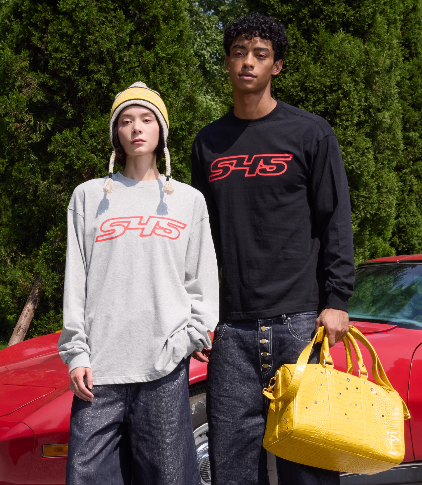 S45 Basic Large Logo Print Long Sleeve Tee | Face 3 Face