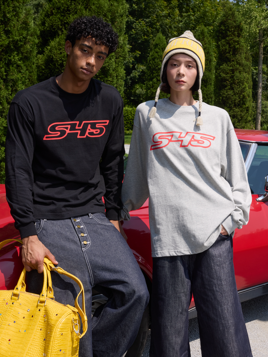 S45 Basic Large Logo Print Long Sleeve Tee | Face 3 Face