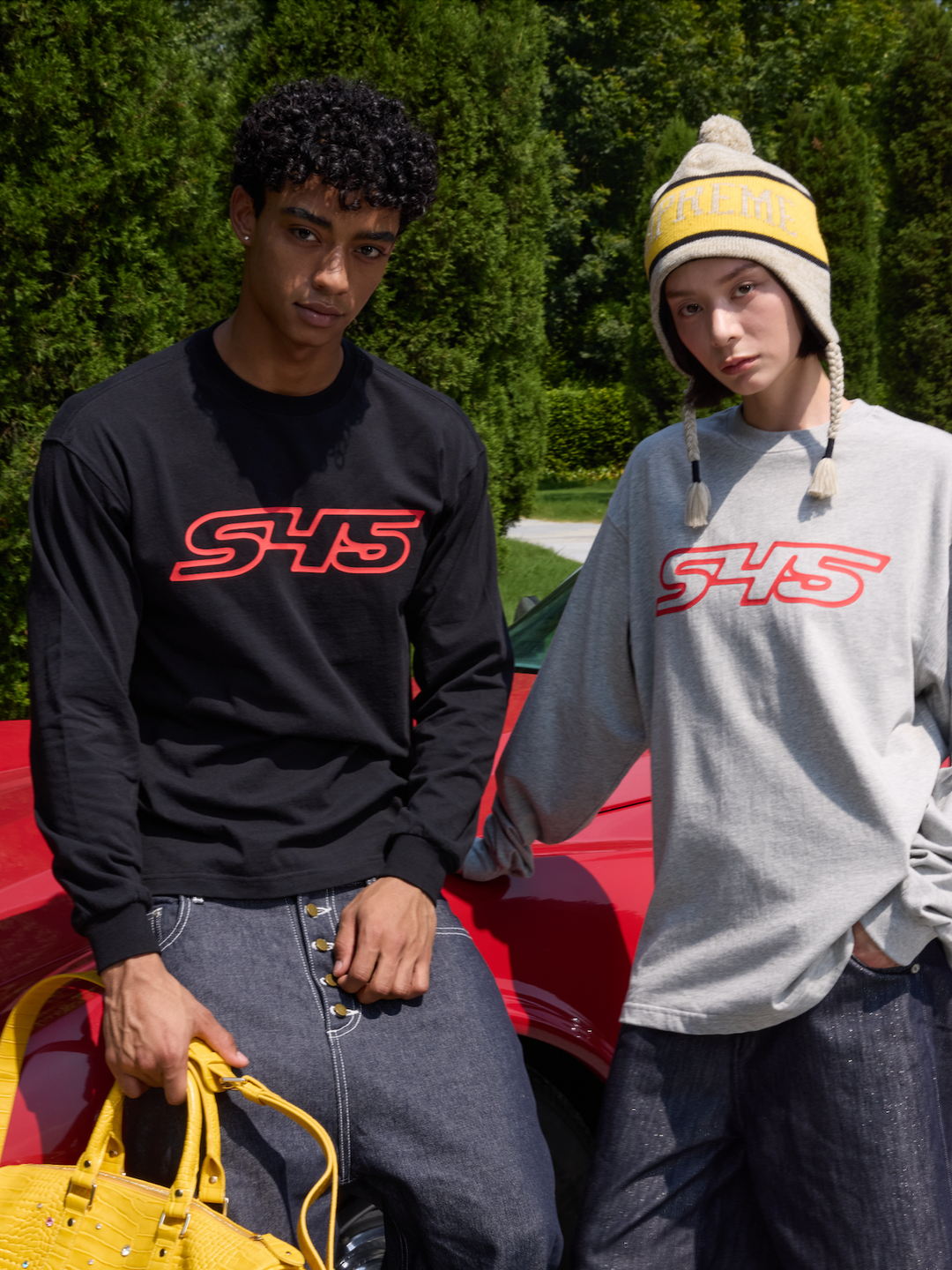 S45 Basic Large Logo Print Long Sleeve Tee | Face 3 Face