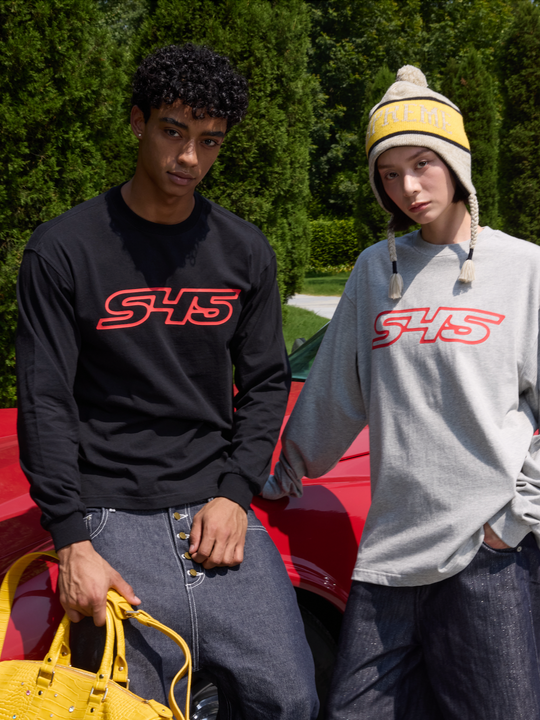 S45 Basic Large Logo Print Long Sleeve Tee | Face 3 Face