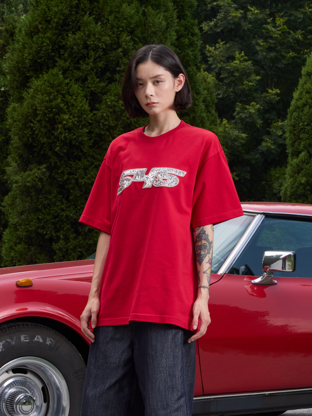 S45 Sequin Metal Logo Tee | Face 3 Face