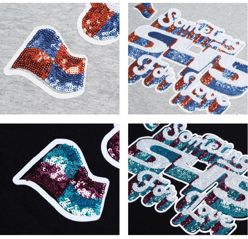 S45 3D Sequined Letter Logo Long Sleeve Tee | Face 3 Face