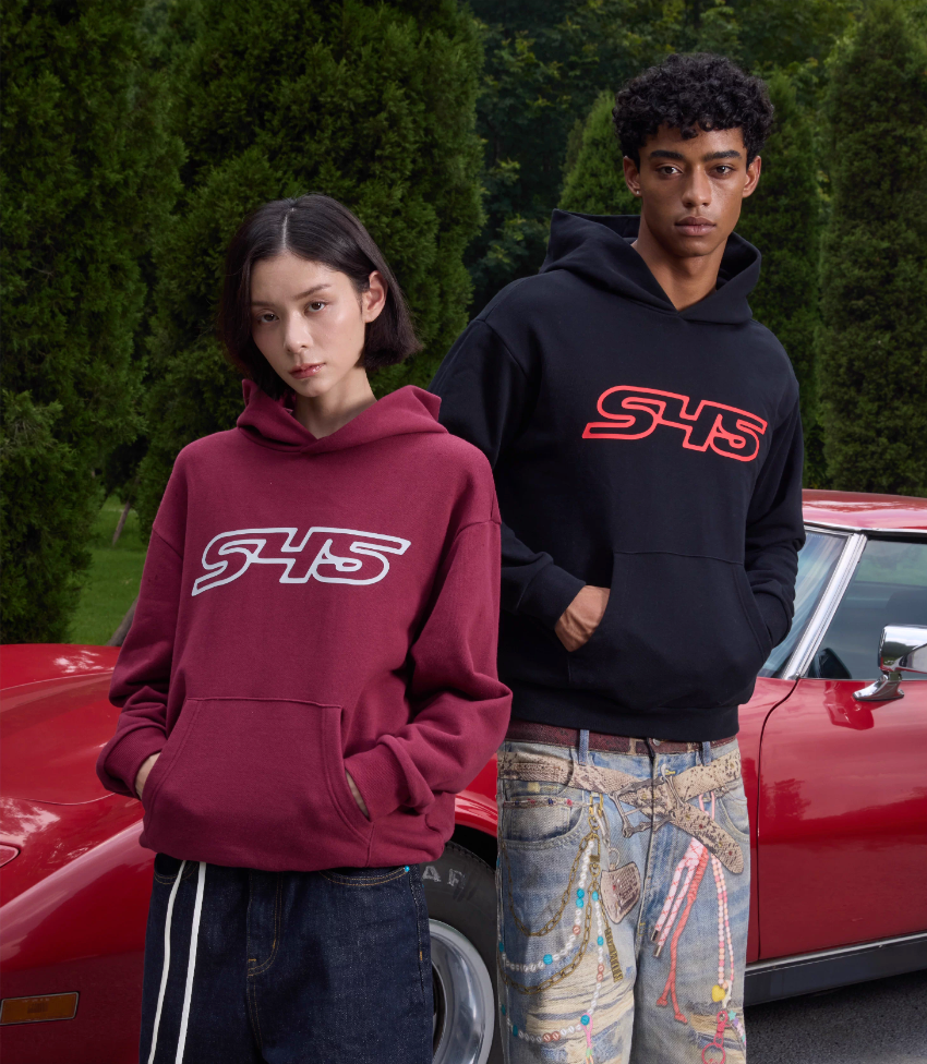 S45 Puff Logo Print Hoodie | Face 3 Face