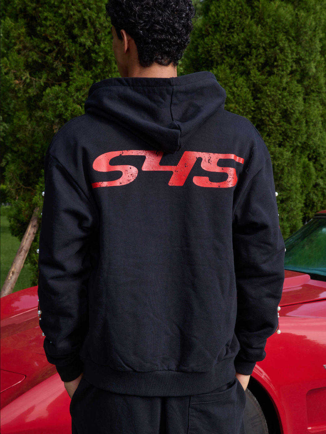 S45 Flame Print Zip Up Hoodie | Face 3 Face