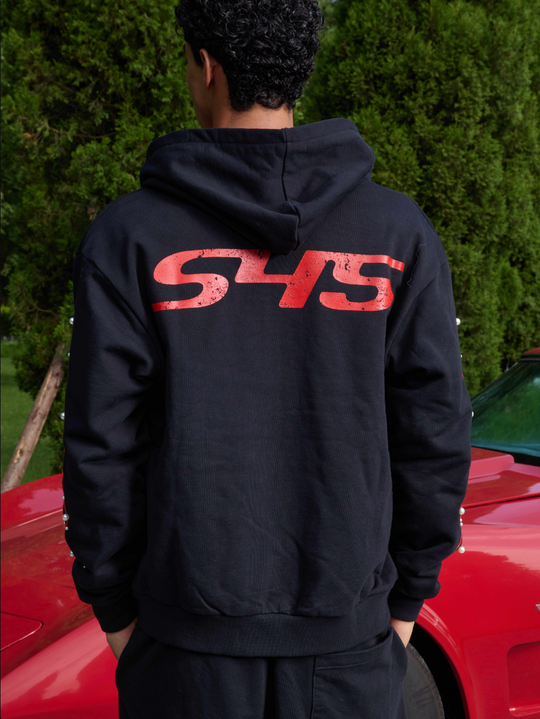 S45 Flame Print Zip Up Hoodie | Face 3 Face