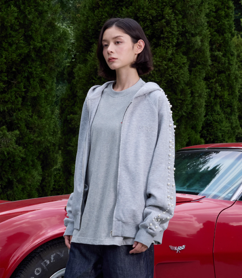 S45 Pearl Line Zip Up Hoodie | Face 3 Face