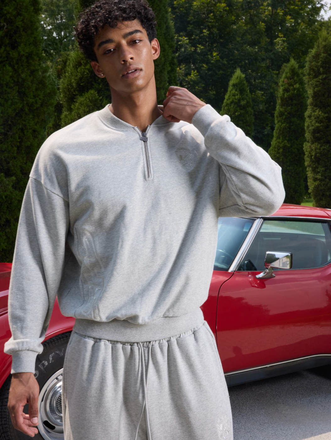 S45 Half Zip Logo Embroidered Sweatshirt | Face 3 Face