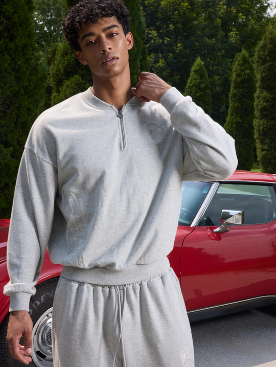 S45 Half Zip Logo Embroidered Sweatshirt | Face 3 Face