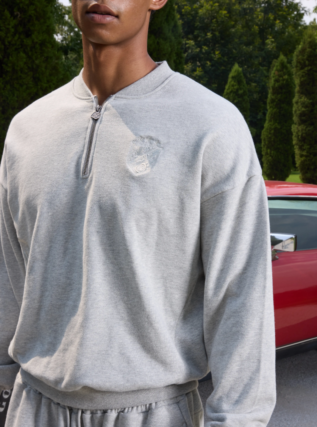 S45 Half Zip Logo Embroidered Sweatshirt | Face 3 Face