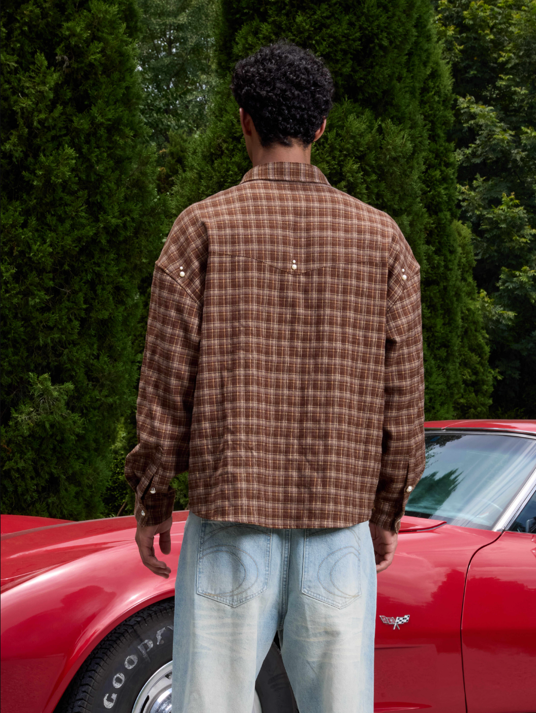 S45 Plaid Pearl Button Logo Long Sleeve Shirt | Face 3 Face