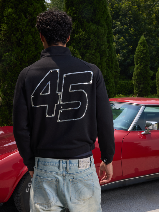 S45 Flame Sequin Wool Harrington Jacket | Face 3 Face