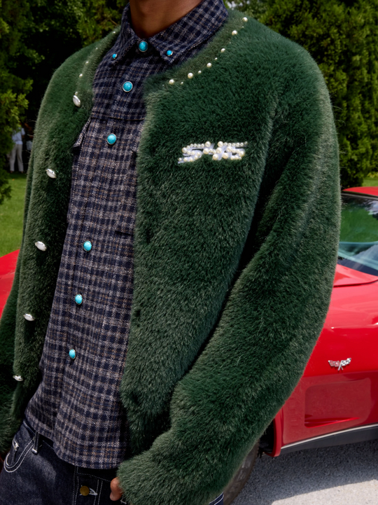 S45 Pearl Button Fuzzy Fleece Cardigan | Face 3 Face