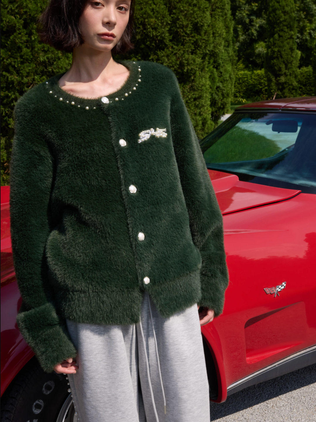 S45 Pearl Button Fuzzy Fleece Cardigan | Face 3 Face