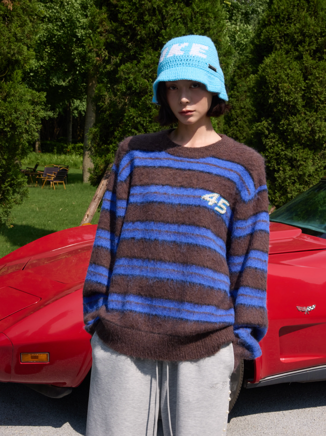 S45 Striped Pearl Brushed Knit Sweater | Face 3 Face