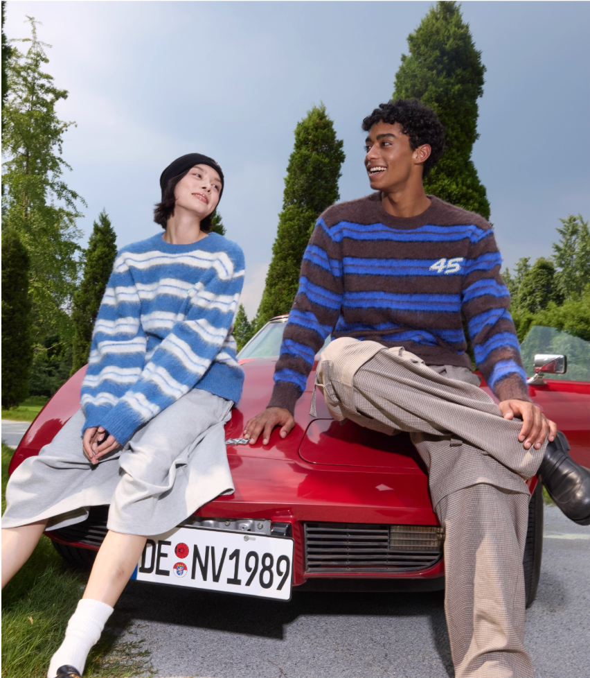 S45 Striped Pearl Brushed Knit Sweater | Face 3 Face