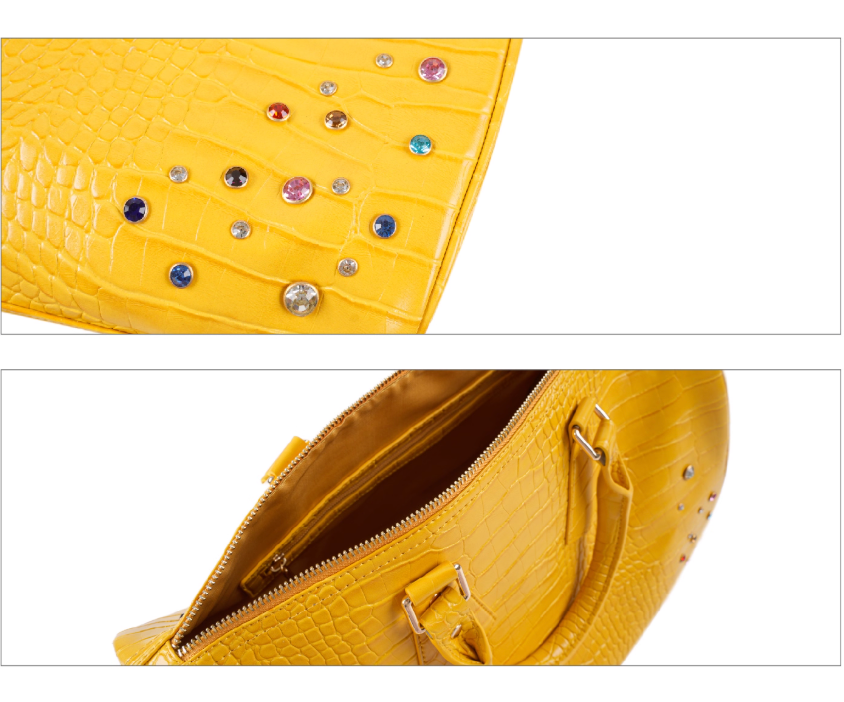 S45 Colorful Diamond Crocodile Leather Travel Bag | Face 3 Face