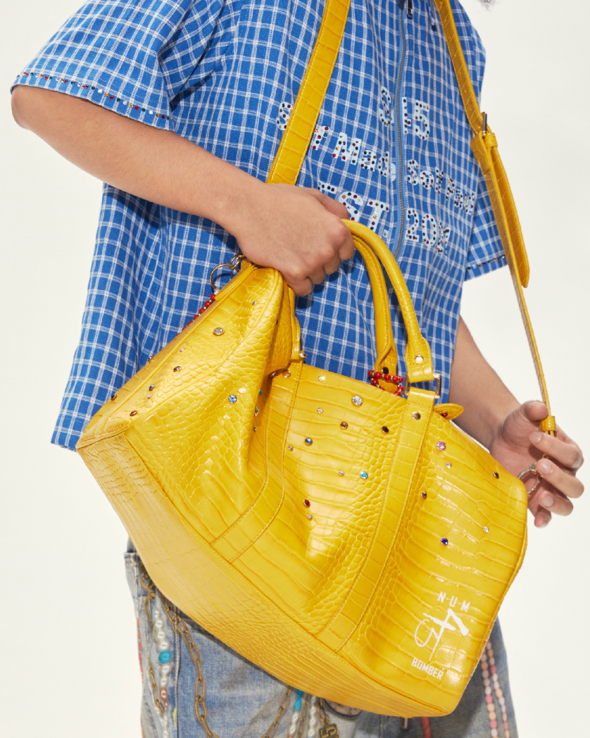 S45 Colorful Diamond Crocodile Leather Travel Bag | Face 3 Face