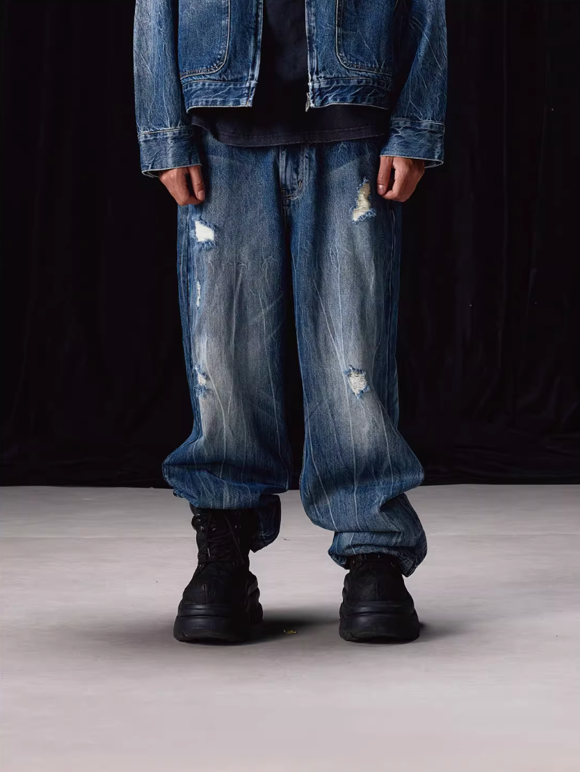 Labt Lightning Grain Distressed Wash Jeans | Face 3 Face